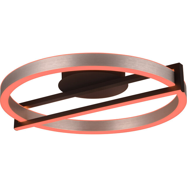 HLW LED LED Plafondlamp - Trion Tompie - 55W - Aanpasbaar kleur -  Dimbaar - Rond - Geborsteld Aluminium - Metaal