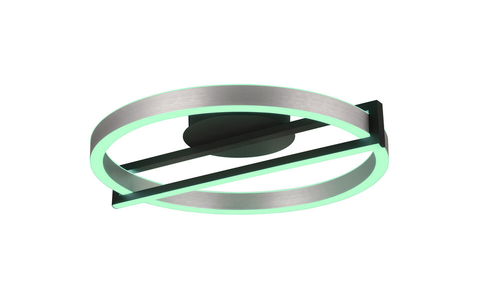 HLW LED LED Plafondlamp - Trion Tompie - 55W - Aanpasbaar kleur -  Dimbaar - Rond - Geborsteld Aluminium - Metaal