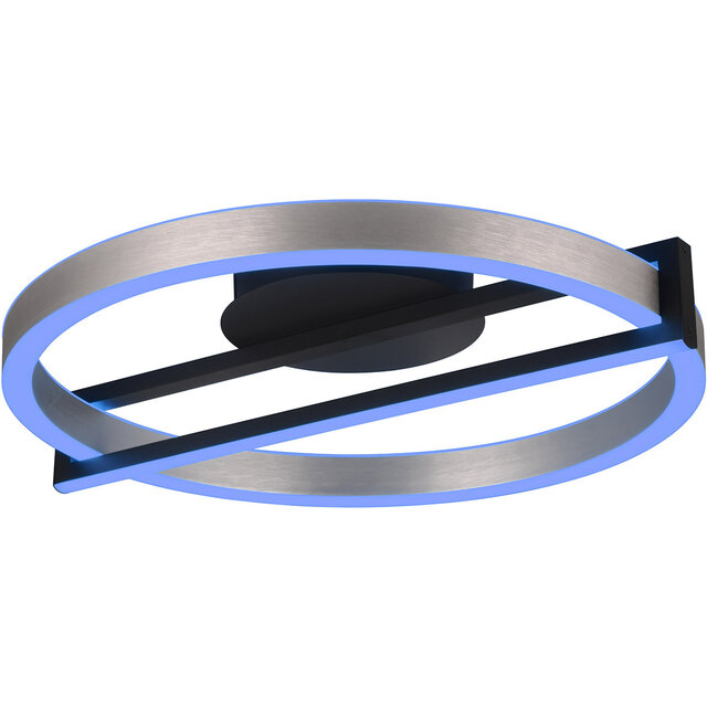 HLW LED LED Plafondlamp - Trion Tompie - 55W - Aanpasbaar kleur -  Dimbaar - Rond - Geborsteld Aluminium - Metaal