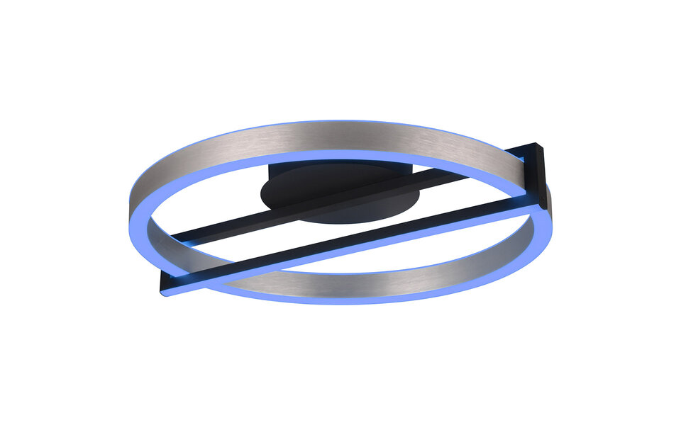 HLW LED LED Plafondlamp - Trion Tompie - 55W - Aanpasbaar kleur -  Dimbaar - Rond - Geborsteld Aluminium - Metaal