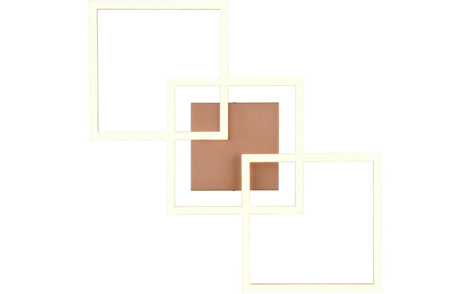 HLW LED LED Plafondlamp - Trion Square - 31W - Warm Wit 3000K - Vierkant - Coffee - Metaal