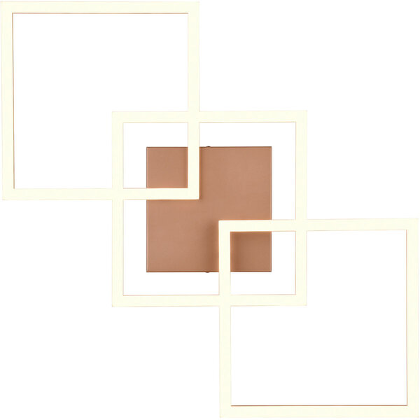 HLW LED LED Plafondlamp - Trion Square - 31W - Warm Wit 3000K - Vierkant - Coffee - Metaal HLW LED LED Plafondlamp - Trion Square - 31W - Warm Wit 3000K - Vierkant - Coffee - Metaal