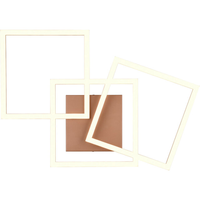 HLW LED LED Plafondlamp - Trion Square - 31W - Warm Wit 3000K - Vierkant - Coffee - Metaal