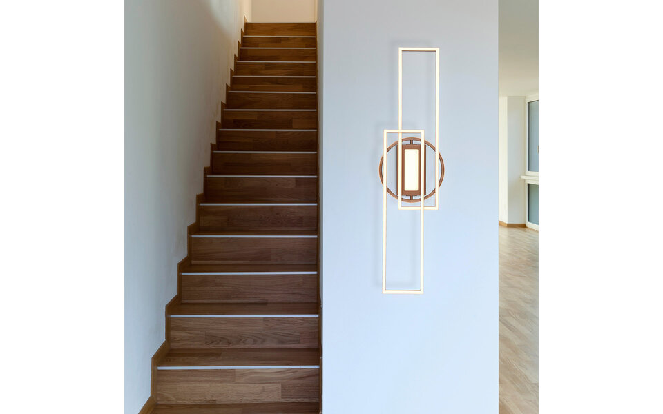 HLW LED LED Plafondlamp - Trion Wist - 30W - Aanpasbare Kleur - Dimbaar - Rechthoek - Coffee - Metaal