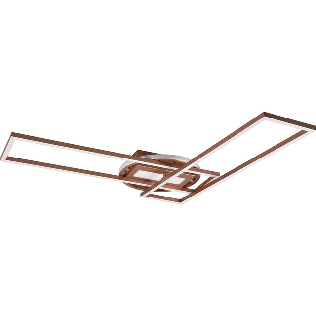 HLW LED LED Ceiling Light - Trion Wist - 30W - Adjustable Color - Dimmable - Rectangular - Coffee - Metal