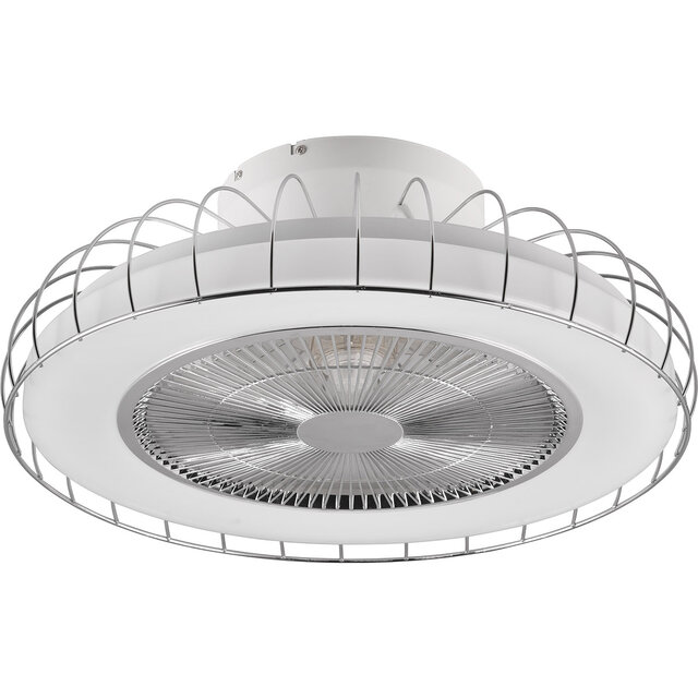 Trion Ford LED plafondlamp met ventilator, chroom, dimbaar Verlichting per ruimte Trion Ford LED plafondlamp met ventilator, chroom, dimbaar Verlichting per ruimte