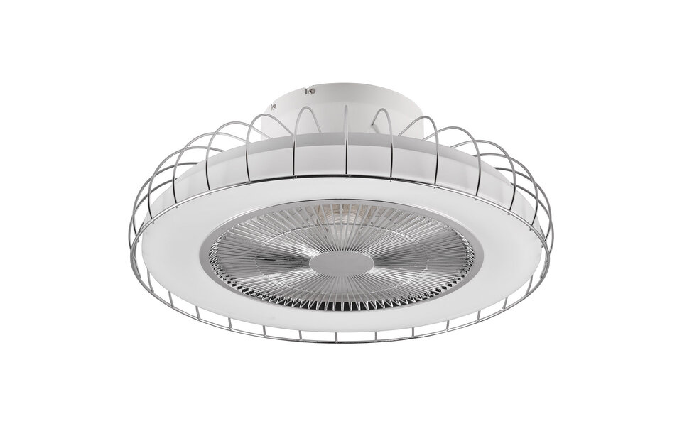 HLW LED LED Plafondlamp met Ventilator - Plafondventilator - Trion Ford - 30W - Aanpasbare Kleur - Afstandsbediening - Dimbaar - Rond - Chroom - Metaal HLW LED LED Plafondlamp met Ventilator - Plafondventilator - Trion Ford - 30W - Aanpasbare Kleur - Afstandsbediening - Dimbaar - Rond - Chroom - Metaal