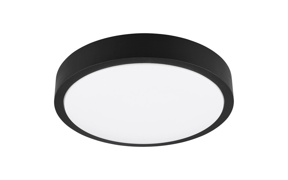 HLW LED LED Ceiling Light - Trion Osea - 24W - Warm White 3000K - Dimmable - Black - Natural Wood