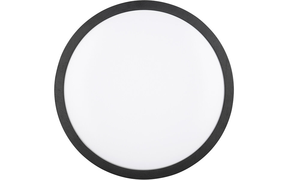 HLW LED LED Ceiling Light - Trion Osea - 24W - Warm White 3000K - Dimmable - Black - Natural Wood