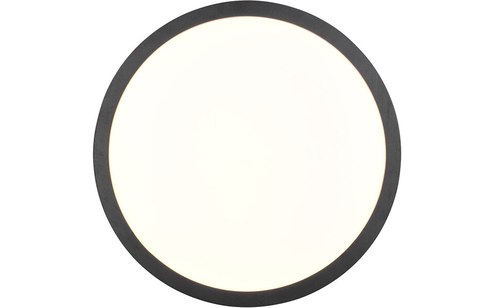 HLW LED LED Ceiling Light - Trion Osea - 24W - Warm White 3000K - Dimmable - Black - Natural Wood
