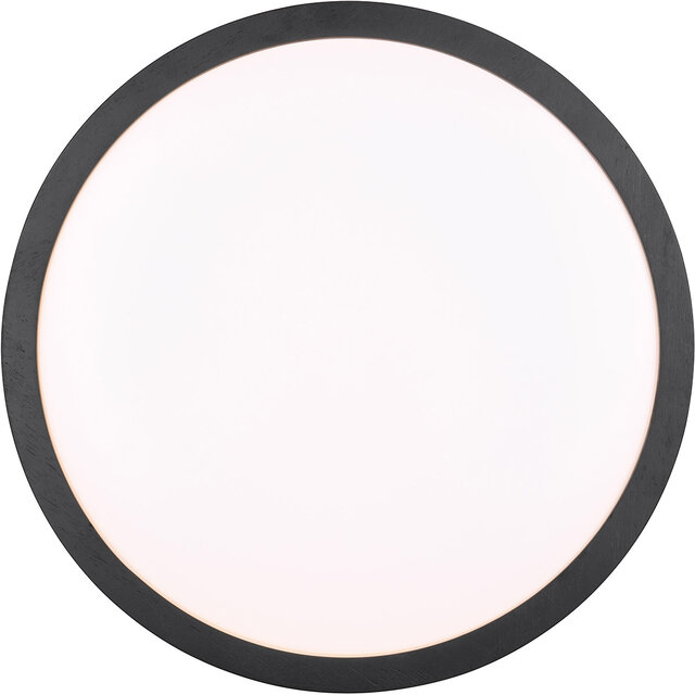 HLW LED LED Ceiling Light - Trion Osea - 24W - Warm White 3000K - Dimmable - Black - Natural Wood