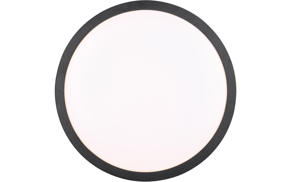 HLW LED LED Ceiling Light - Trion Osea - 24W - Warm White 3000K - Dimmable - Black - Natural Wood