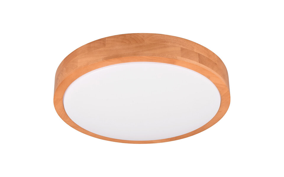 HLW LED LED Plafondlamp - Trion Osea - 24W - Warm Wit 3000K - Dimbaar - Beige - Natuur Hout