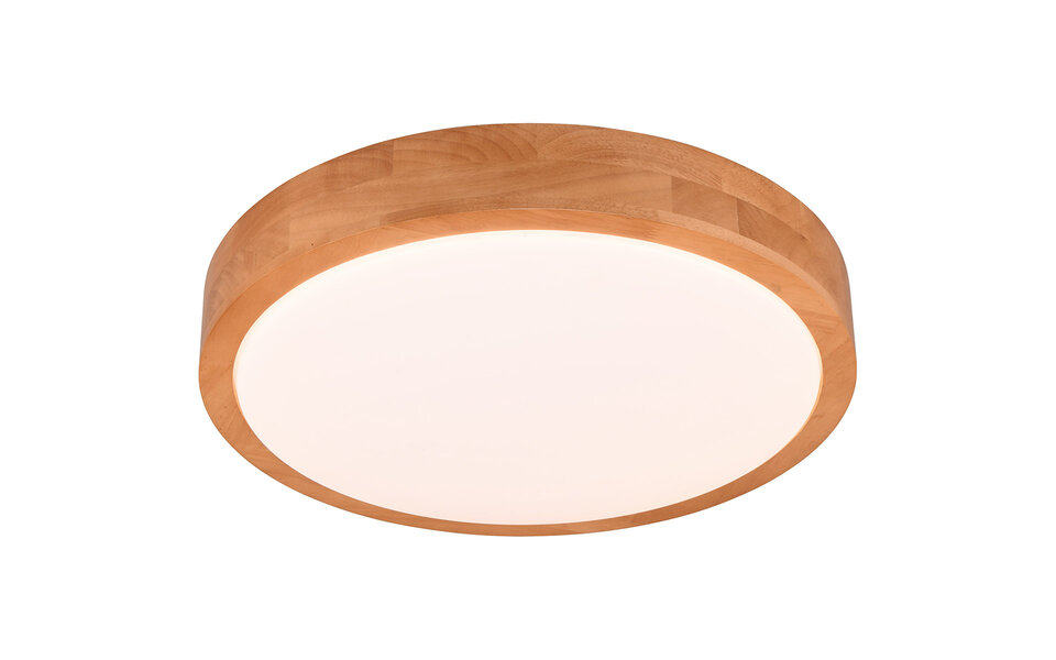 HLW LED LED Plafondlamp - Trion Osea - 24W - Warm Wit 3000K - Dimbaar - Beige - Natuur Hout