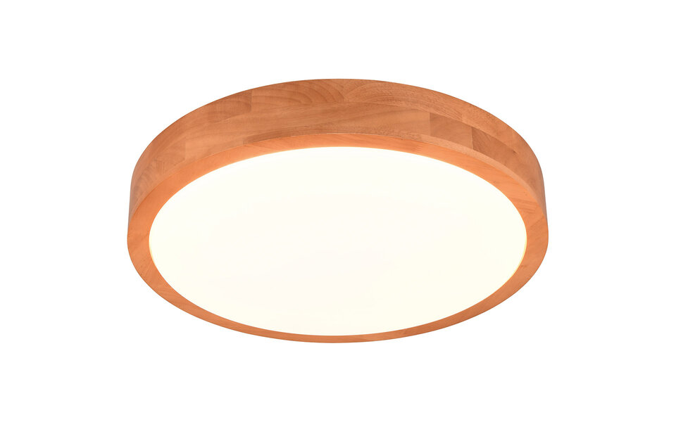 HLW LED LED Plafondlamp - Trion Osea - 24W - Warm Wit 3000K - Dimbaar - Beige - Natuur Hout