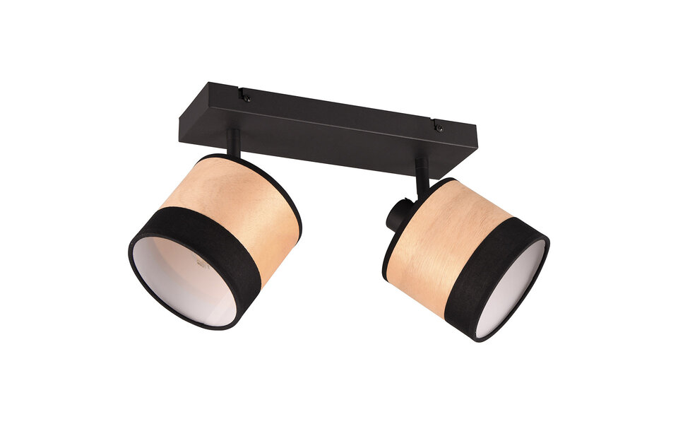 HLW LED LED Plafondlamp - Plafondverlichting - Trion Lazo - E14 Fitting - 2-lichts - Rond - Mat Zwart- Metaal - Max 10W