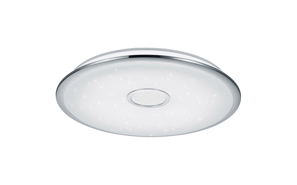 HLW LED LED Plafondlamp - Trion Okyayla - 45W - Aanpasbare Kleur - Dimbaar - Afstandsbediening - Sterlicht - Rond - Wit - Kunststof