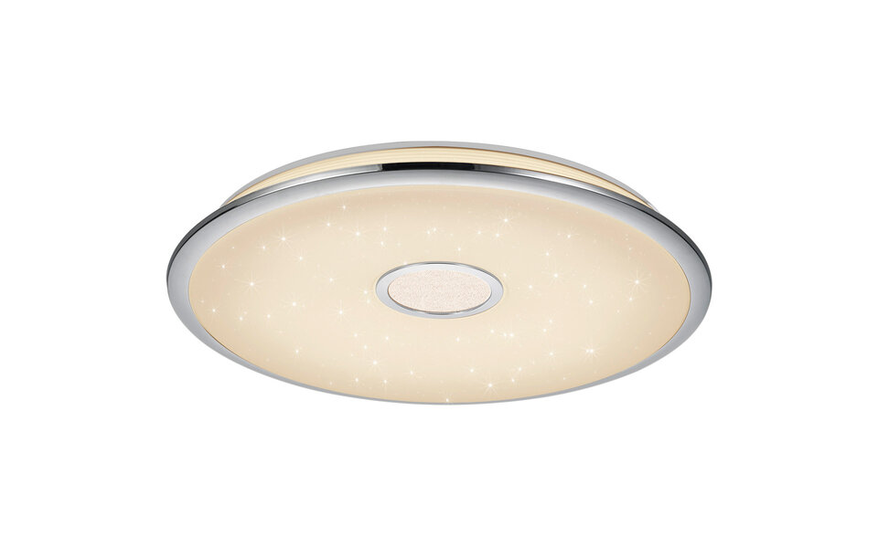 HLW LED LED Plafondlamp - Trion Okyayla - 45W - Aanpasbare Kleur - Dimbaar - Afstandsbediening - Sterlicht - Rond - Wit - Kunststof