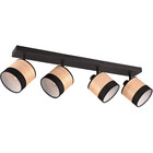 HLW LED LED Plafondlamp - Plafondverlichting - Trion Lazo - E14 Fitting - 4-lichts - Rond - Mat Zwart- Metaal - Max 10W