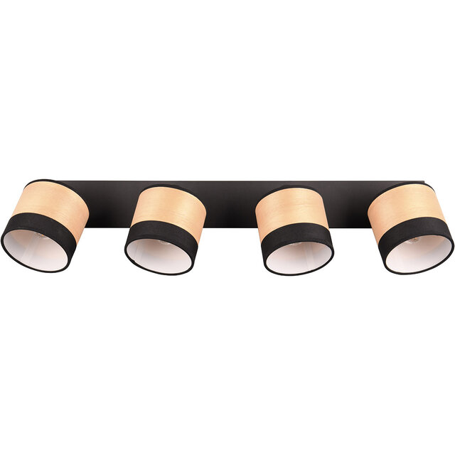 Mat zwarte plafondlamp met 4 E14 fittingen en energiezuinige LED-verlichting tot 10W Mat zwarte plafondlamp met 4 E14 fittingen en energiezuinige LED-verlichting tot 10W
