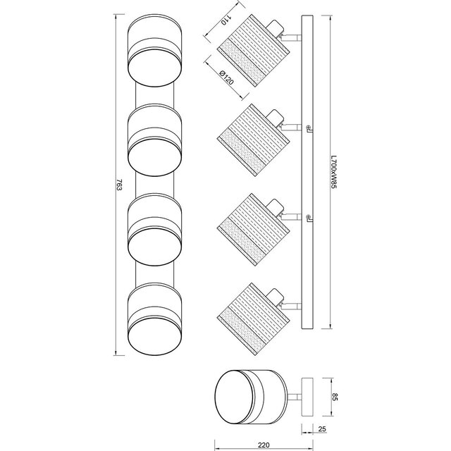 HLW LED LED Plafondlamp - Plafondverlichting - Trion Lazo - E14 Fitting - 4-lichts - Rond - Mat Zwart- Metaal - Max 10W HLW LED LED Plafondlamp - Plafondverlichting - Trion Lazo - E14 Fitting - 4-lichts - Rond - Mat Zwart- Metaal - Max 10W