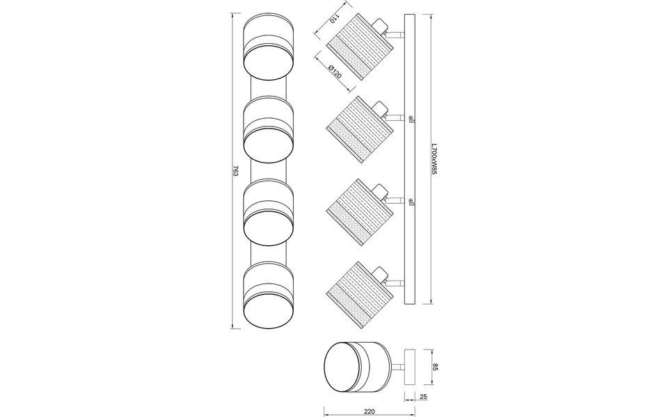 HLW LED LED Plafondlamp - Plafondverlichting - Trion Lazo - E14 Fitting - 4-lichts - Rond - Mat Zwart- Metaal - Max 10W HLW LED LED Plafondlamp - Plafondverlichting - Trion Lazo - E14 Fitting - 4-lichts - Rond - Mat Zwart- Metaal - Max 10W