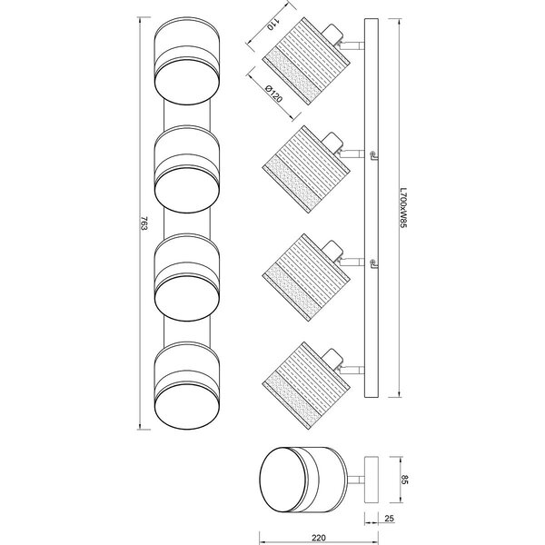 HLW LED LED Plafondlamp - Plafondverlichting - Trion Lazo - E14 Fitting - 4-lichts - Rond - Mat Zwart- Metaal - Max 10W HLW LED LED Plafondlamp - Plafondverlichting - Trion Lazo - E14 Fitting - 4-lichts - Rond - Mat Zwart- Metaal - Max 10W