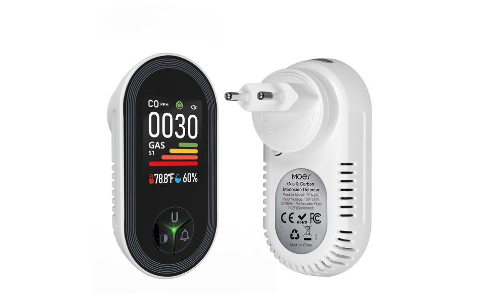 Smartlife Domotica 4in1 Luchtkwaliteitmeter Co2 | Luchtvochtigheid | Temperatuur | Gas (geen wifi) Smartlife Domotica 4in1 Luchtkwaliteitmeter Co2 | Luchtvochtigheid | Temperatuur | Gas (geen wifi)