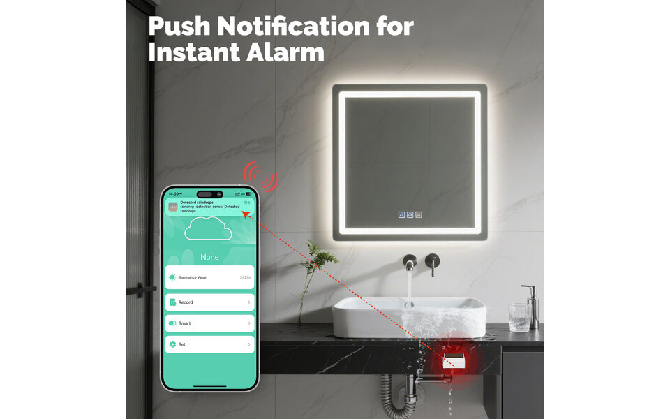 Smartlife Domotica Smart Regensensor | Zigbee 3.0 | Tuya Smart Life | Regen- & Lichtdetectie | IPX4 | Tot 2 Jaar Standby | Buitengebruik