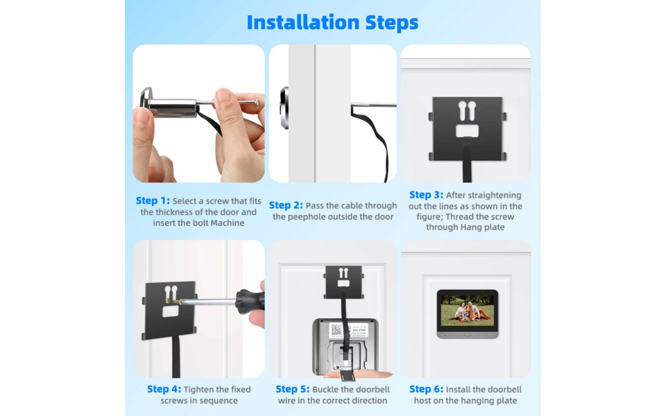 Smartlife Domotica Smart Digitale Deurspion + bel | 3MP | 4.3" LCD | Tweeweg Audio | Nachtzicht | PIR Detectie | WiFi | 5000mAh