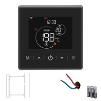 Slimme Opbouw Thermostaat met tiptoetsen | 3x AAA | geschikt voor 2-draads aansluiting | C.V. Installatie | Boiler | Zwart | 3amp | Slimme statistieke Slimme Opbouw Thermostaat met tiptoetsen | 3x AAA | geschikt voor 2-draads aansluiting | C.V. Installatie | Boiler | Zwart | 3amp | Slimme statistieke