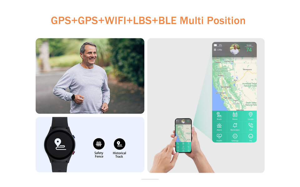 Smartlife Domotica SOS Horloge 2-knops met 2-weg communicatie en hartslagmeter (GPS) Smartlife Domotica SOS Horloge 2-knops met 2-weg communicatie en hartslagmeter (GPS)