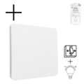 Slimme Draadloze Wandschakelaar | Wit | RF 433Mhz | 1 knop | Kinetisch | Aan/uit + dimmer | Set | Opbouw | Bediening met uw Smartphone