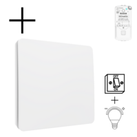 Slimme Draadloze Wandschakelaar | Wit | RF 433Mhz | 1 knop | Kinetisch | Aan/uit + dimmer | Set | Opbouw | Bediening met uw Smartphone Slimme Draadloze Wandschakelaar | Wit | RF 433Mhz | 1 knop | Kinetisch | Aan/uit + dimmer | Set | Opbouw | Bediening met uw Smartphone