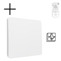 Slimme Draadloze Wandschakelaar | Wit | RF 433Mhz | 1 knop | Kinetisch | Aan/uit + dimmer | Set | Opbouw | Bediening met uw Smartphone
