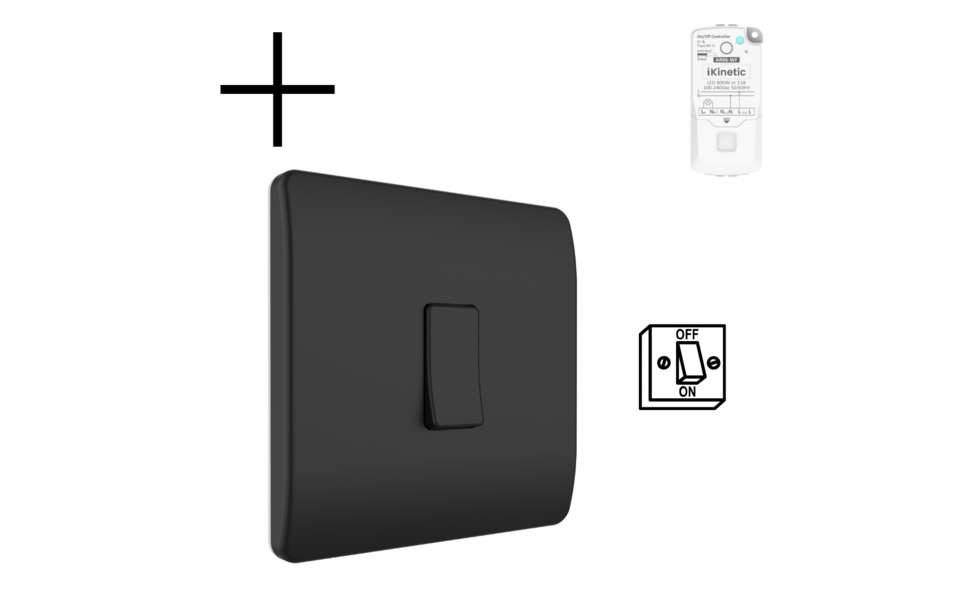 Smartlife Domotica Slimme Draadloze Wandschakelaar | Zwart | RF 433Mhz | 1 knop | Batterij | Set | Opbouw | Bediening met uw Smartphone