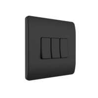 Slimme Draadloze Wandschakelaar | Zwart | RF 433Mhz | 3 knoppen | Batterij | Losse knop | Opbouw | Bediening met uw Smartphone