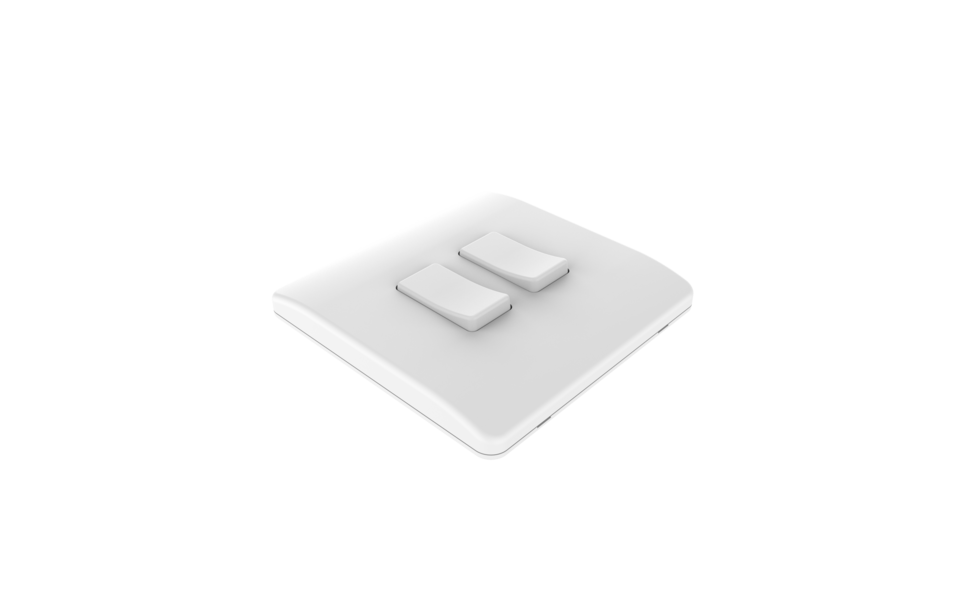 Smartlife Domotica Draadloze Wandschakelaar (Batterij) Wit 2-Voudig Aan/Uit - Losse Knop Smartlife Domotica Draadloze Wandschakelaar (Batterij) Wit 2-Voudig Aan/Uit - Losse Knop