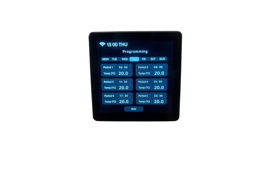 Smartlife Domotica Wifi Inbouw Thermostaat met Full Screen TFT voor C.V. Installatie (zwart)