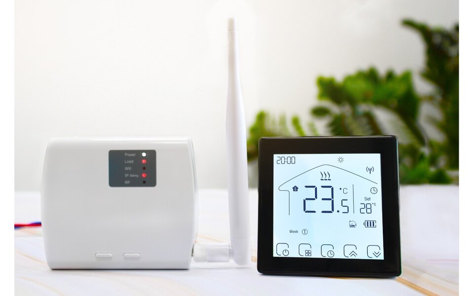 Smartlife Domotica Wifi Draadloze Thermostaat met Touchscreen voor C.V. Installatie (wit)