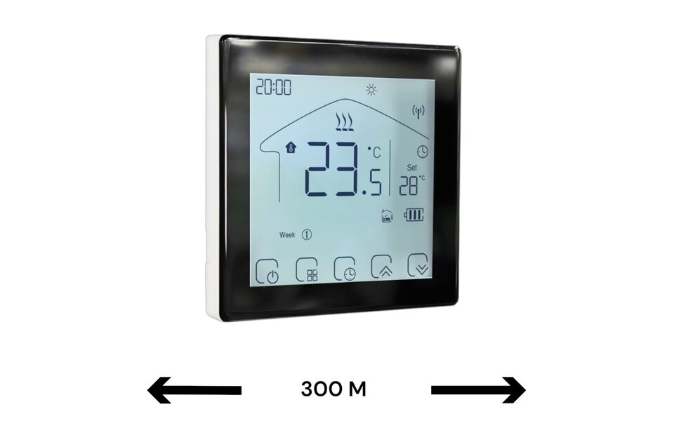 Smartlife Domotica Wifi Draadloze Thermostaat met Touchscreen voor C.V. Installatie (zwart)
