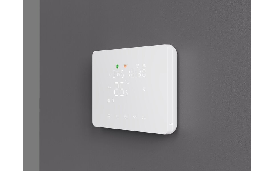 Smartlife Domotica Smart Zigbee Opbouw Thermostaat | Touchscreen | Voor C.V.-Installatie | Programmeerbaar | Tuya App | Google Home & Alexa | Zwart
