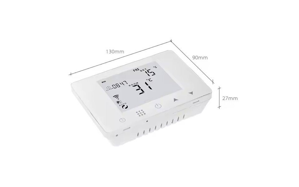 Smartlife Domotica Smart Zigbee Opbouw Thermostaat | Touchscreen | Voor C.V.-Installatie | Programmeerbaar | Tuya App | Google Home & Alexa | Zwart