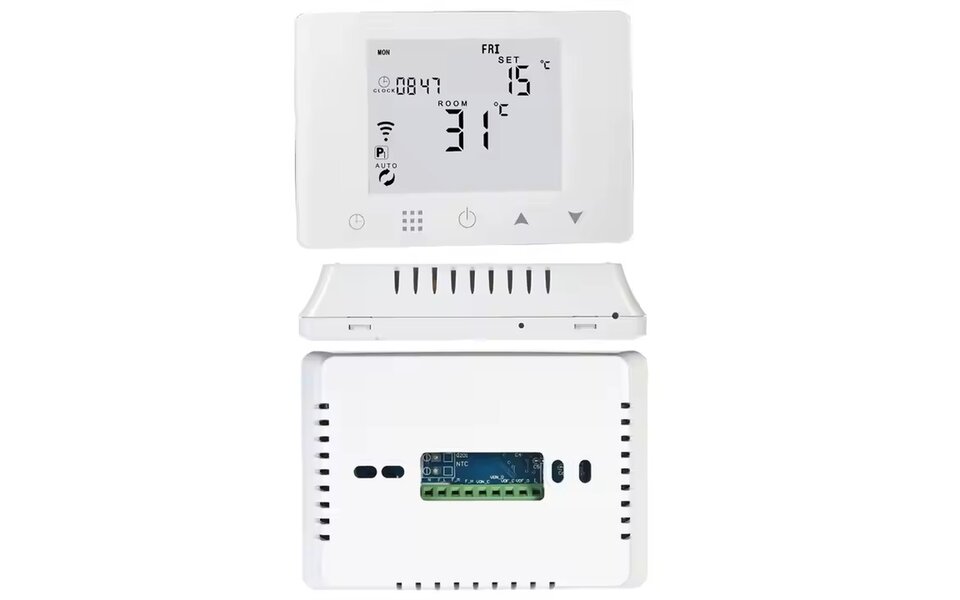 Smartlife Domotica Smart Zigbee Opbouw Thermostaat | Touchscreen | Voor C.V.-Installatie | Programmeerbaar | Tuya App | Google Home & Alexa | Zwart