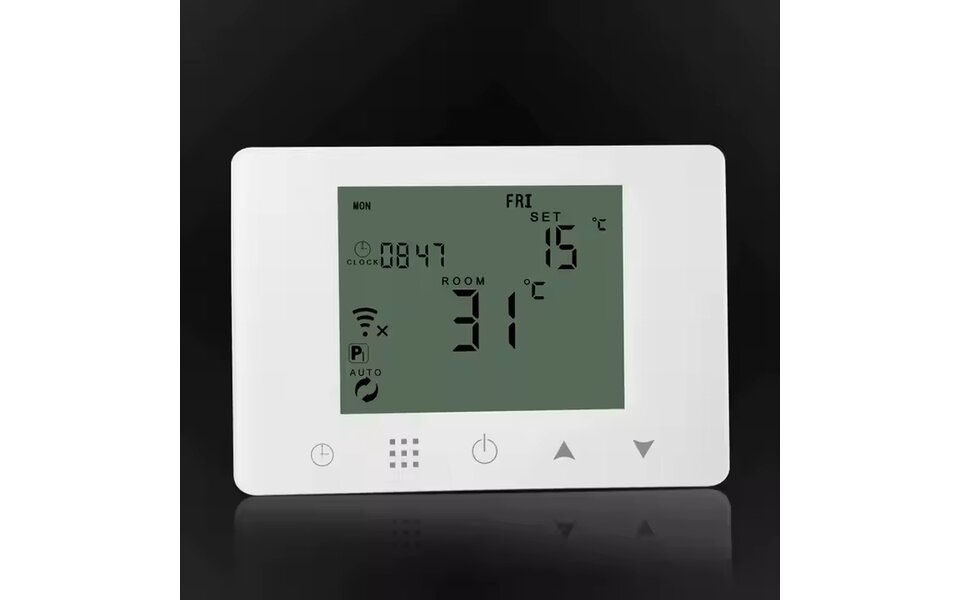 Smartlife Domotica Smart Zigbee Opbouw Thermostaat | Touchscreen | Voor C.V.-Installatie | Programmeerbaar | Tuya App | Google Home & Alexa | Zwart