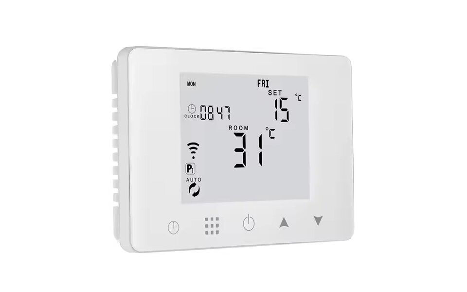 Smartlife Domotica Smart Zigbee Opbouw Thermostaat | Touchscreen | Voor C.V.-Installatie | Programmeerbaar | Tuya App | Google Home & Alexa | Zwart