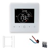 Slimme Opbouw Thermostaat met tiptoetsen | 3x AAA | geschikt voor 2-draads aansluiting | C.V. Installatie | Boiler | Wit | 3amp | Slimme statistieke