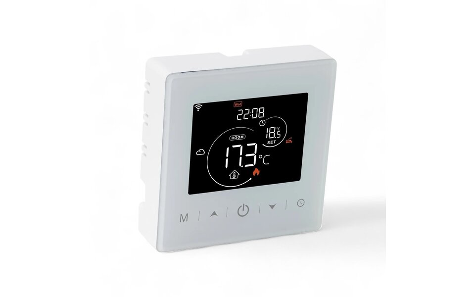 Smartlife Domotica Wifi Opbouw Thermostaat met Touchscreen voor C.V. Installatie (met statistieken)