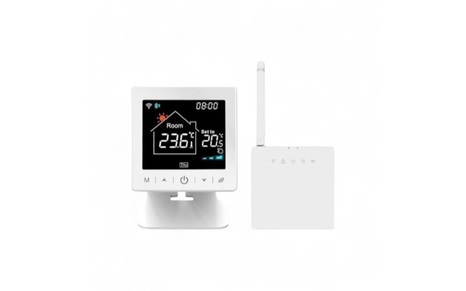 Smartlife Domotica Smart WiFi Opbouw Thermostaat | Tiptoetsbediening | Draadloos | Voor C.V.-installatie | Tuya App | Google Home & Alexa | Zwart/Wit