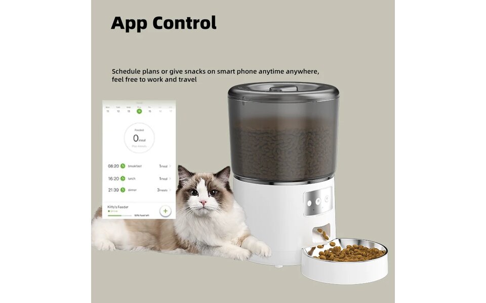 Smartlife Domotica Wifi Slimme voerautomaat voor huisdieren 4 liter Smartlife Domotica Wifi Slimme voerautomaat voor huisdieren 4 liter